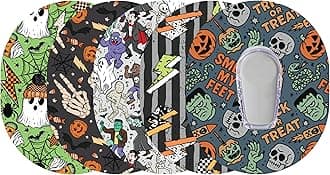 Glucomart Adhesive Patches for Dexcom G6 – 5-Pack Waterproof, Sweatproof CGM Overpatches – Hypoallergenic CGM Patches (Spook Squad)