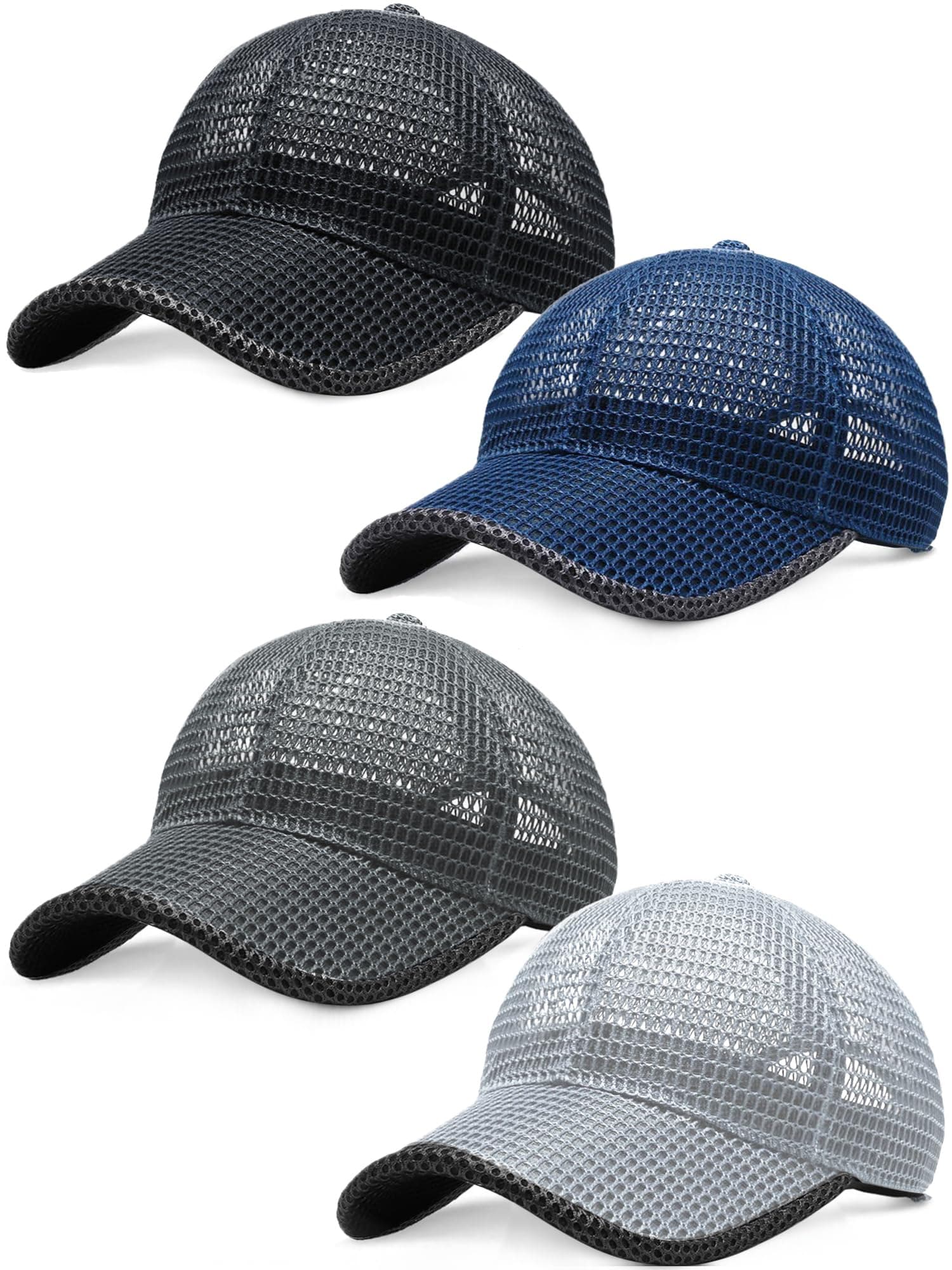 4 Pieces Summer Mesh Baseball Cap Breathable Full Cooling Hat Quick Dry Cool Hats Mesh Running Hat for Men Women
