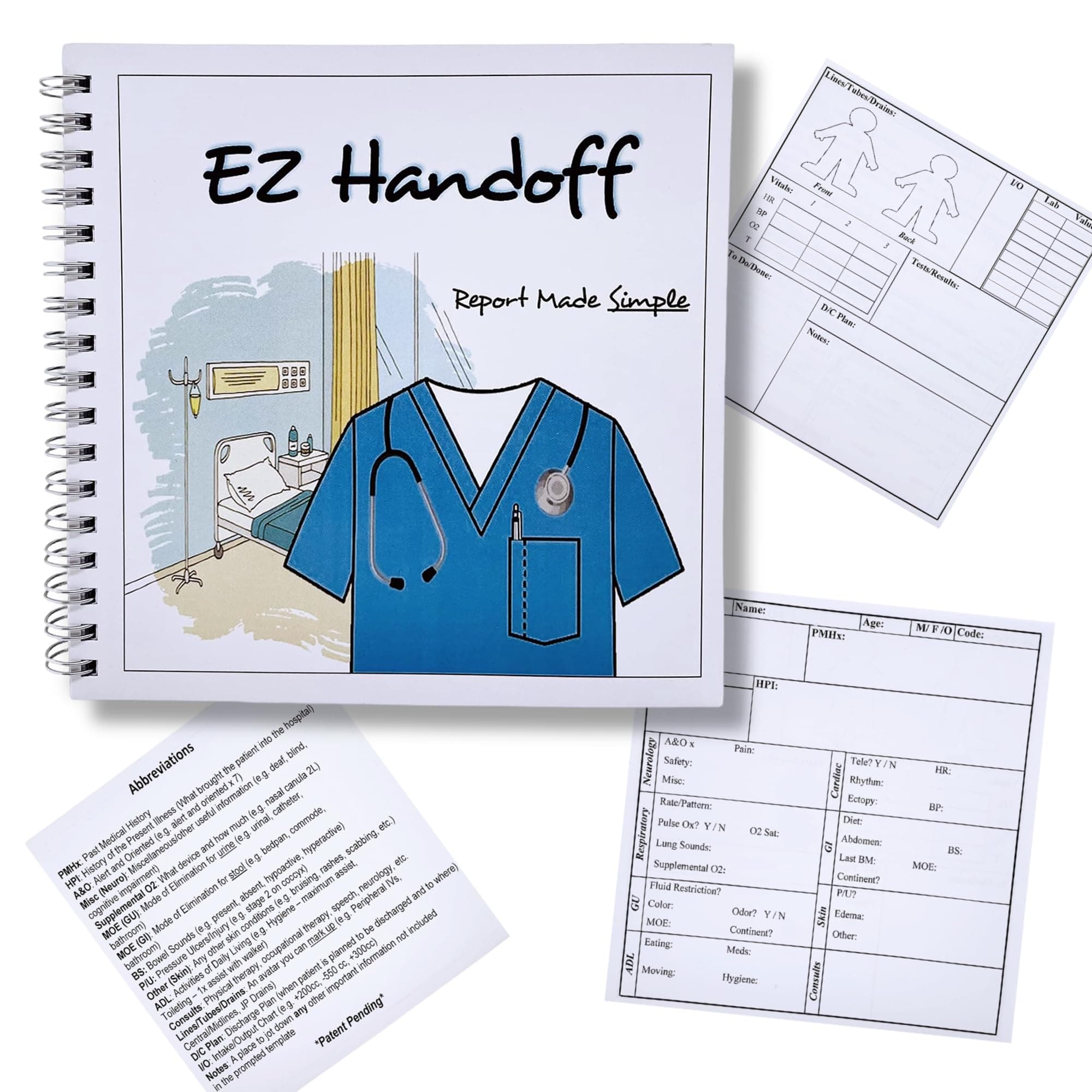 Nurse Report Sheet Notebook, Nursing Notebook with 100 Nursing Report Sheets | Nursing Clinical Essentials, Student Nurse Essentials, Notebooks for Nursing School (Compact Edition) - 6”x6”