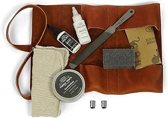 Premium Axe Care and Maintenance Kit Includes Axe Sharpening Stone, Sharpening File, Handle Oil, Head Oil, Blade Cleaner, Sand Paper, Wedges (Premium Maintenance Kit) #F8790-2