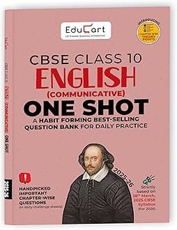Educart One-shot English Communicative CBSE Class 10 Question Bank 2025-26 on new Syllabus 2026 (Strictly for Boards Exam)