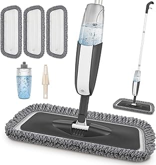 Spray Mop for Floor Cleaning - Microfiber Dry Wet Floor Mop with 3 Washable Pads & 1 Refillable Bottle for Hardwood Laminate Tile Wood Vinyl Ceramic