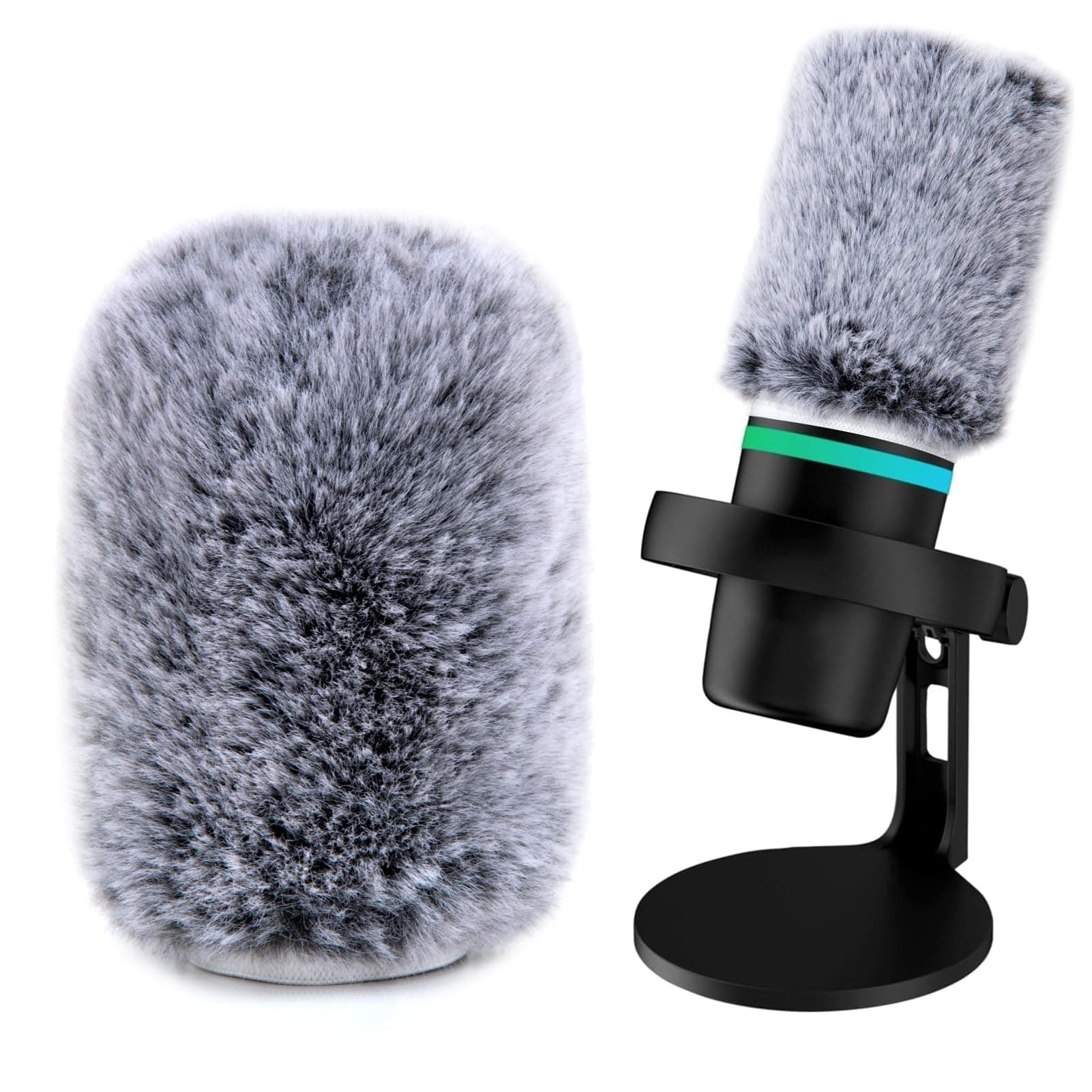 Microphone Cover Compatible with HyperX Duo Cast Microphone -Pop Filter for HyperX DuoCast Microphone, Furry Wind Muff for Filter Ambient and Breathing Winds by YOUSHARES