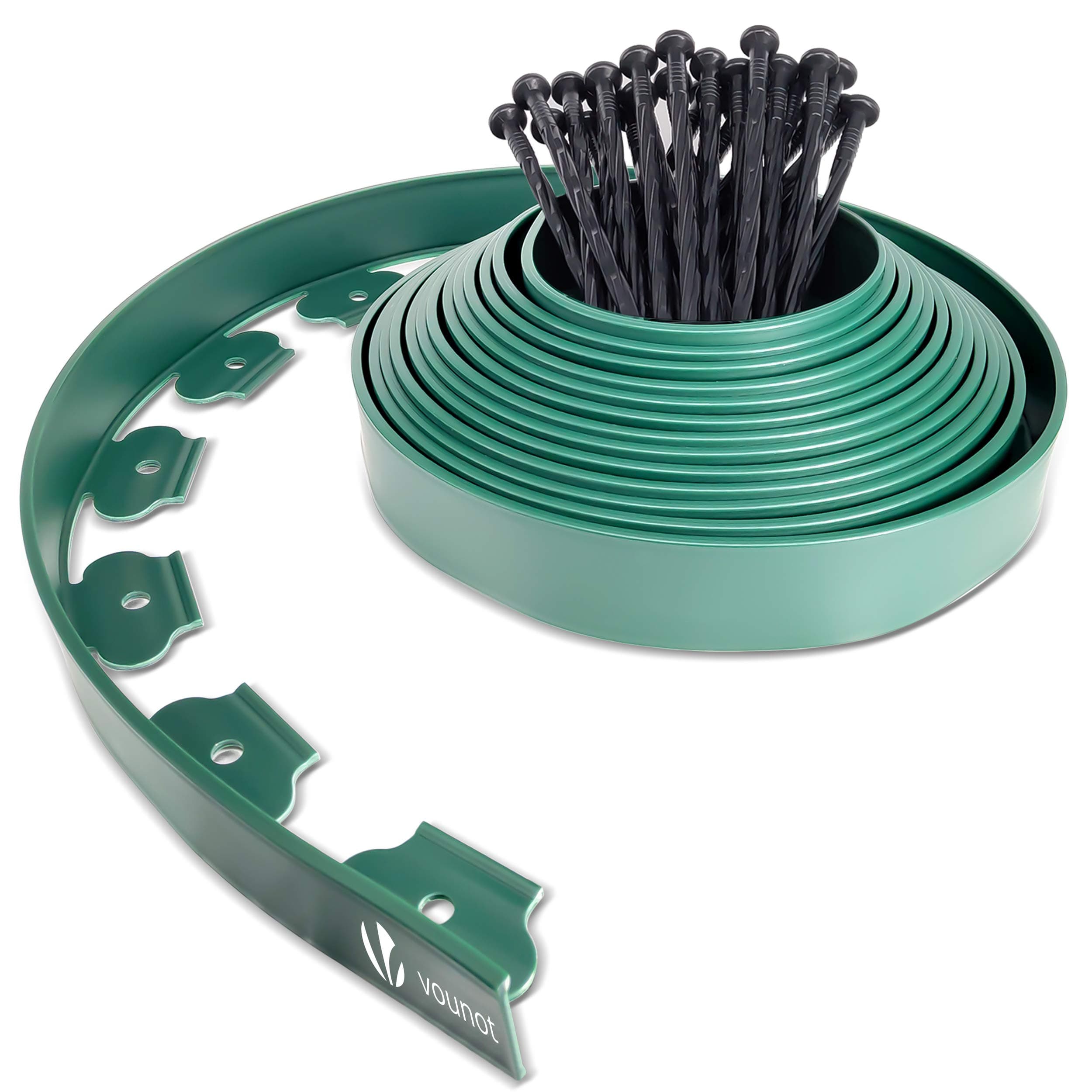 Plastic Garden Edging, Flexible Lawn Edging with Securing Pegs