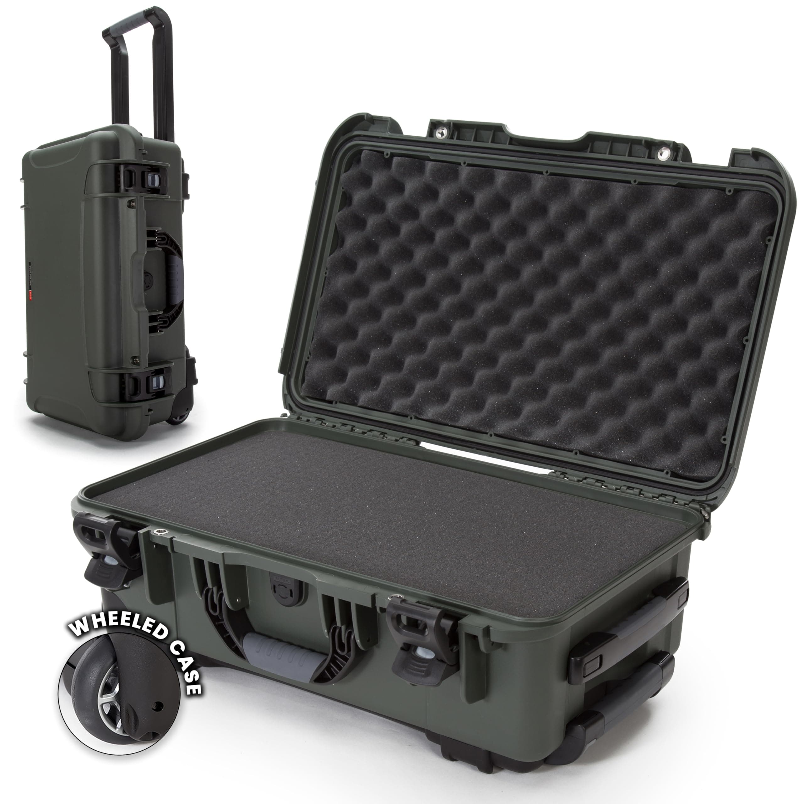 935 Hard Case with Cubed Foam – Waterproof Protective Equipment Case with Wheels, 22” x 14” x 9” – Dustproof and Impact Resistant, Airline Carry-On Approved – Olive