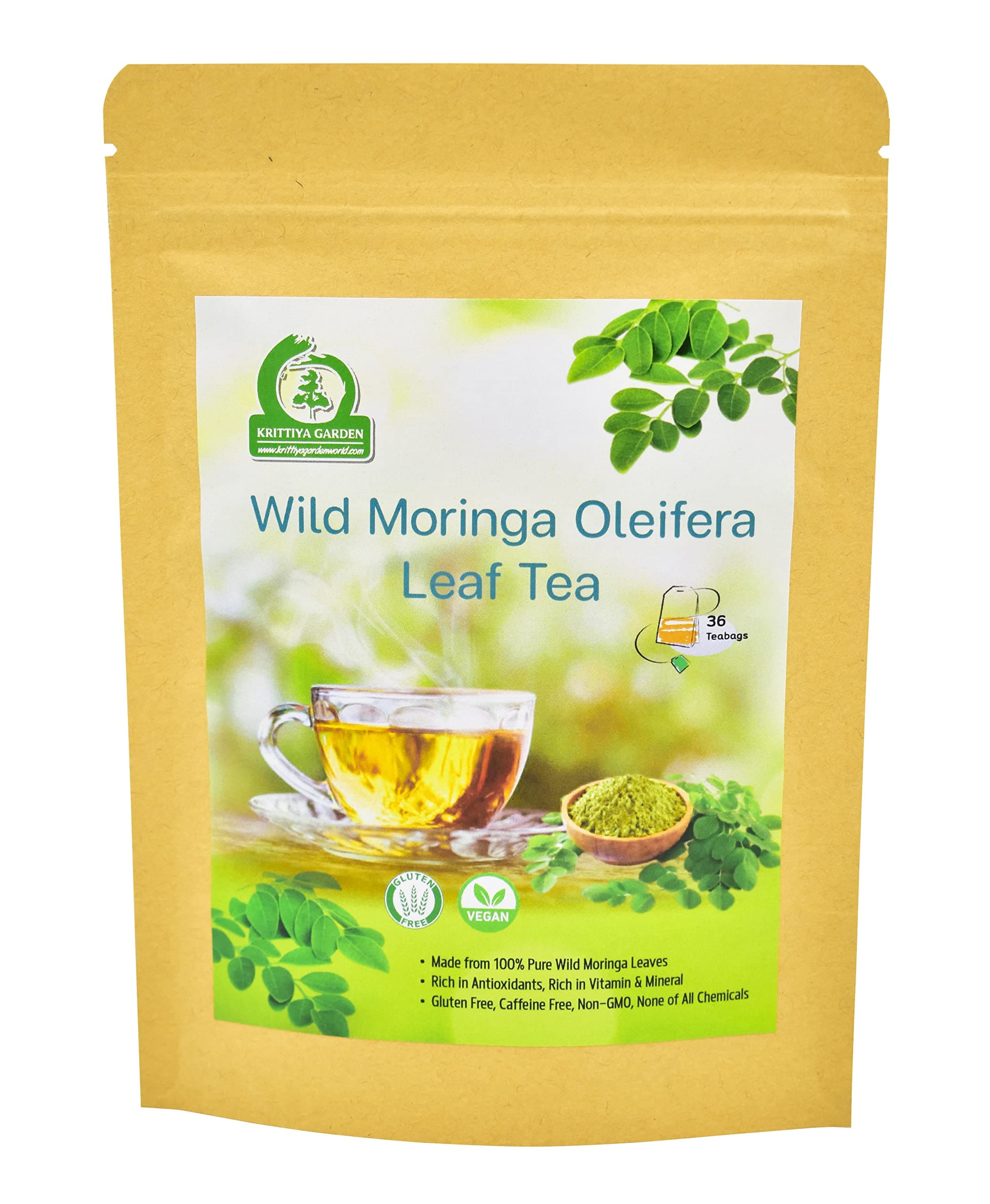 Wild Moringa Oleifera Leaf Tea 36-Teabags (1.9oz)