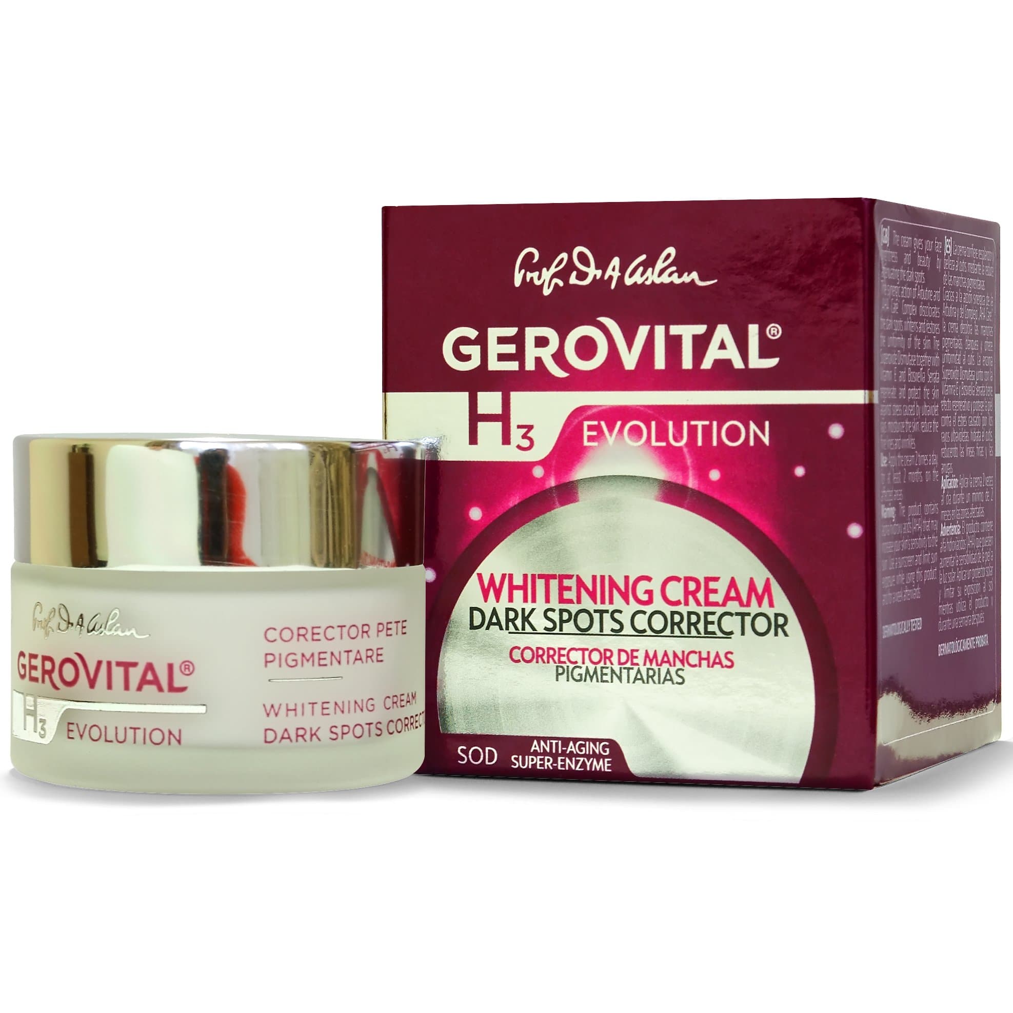 GEROVITAL H3 EVOLUTION, Whitening Cream Dark Spots Corrector With Superoxide Dismutase (The Anti-Aging Super Enzyme) 30+