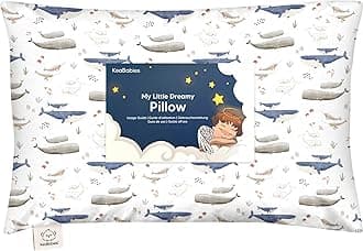 KeaBabies Toddler Pillow Pillowcase - 13x18 My Little Dreamy Pillow, Organic Cotton Pillows Sleeping, Travel Pillows, Mini Nursery Bed (Marine), 13''x18''