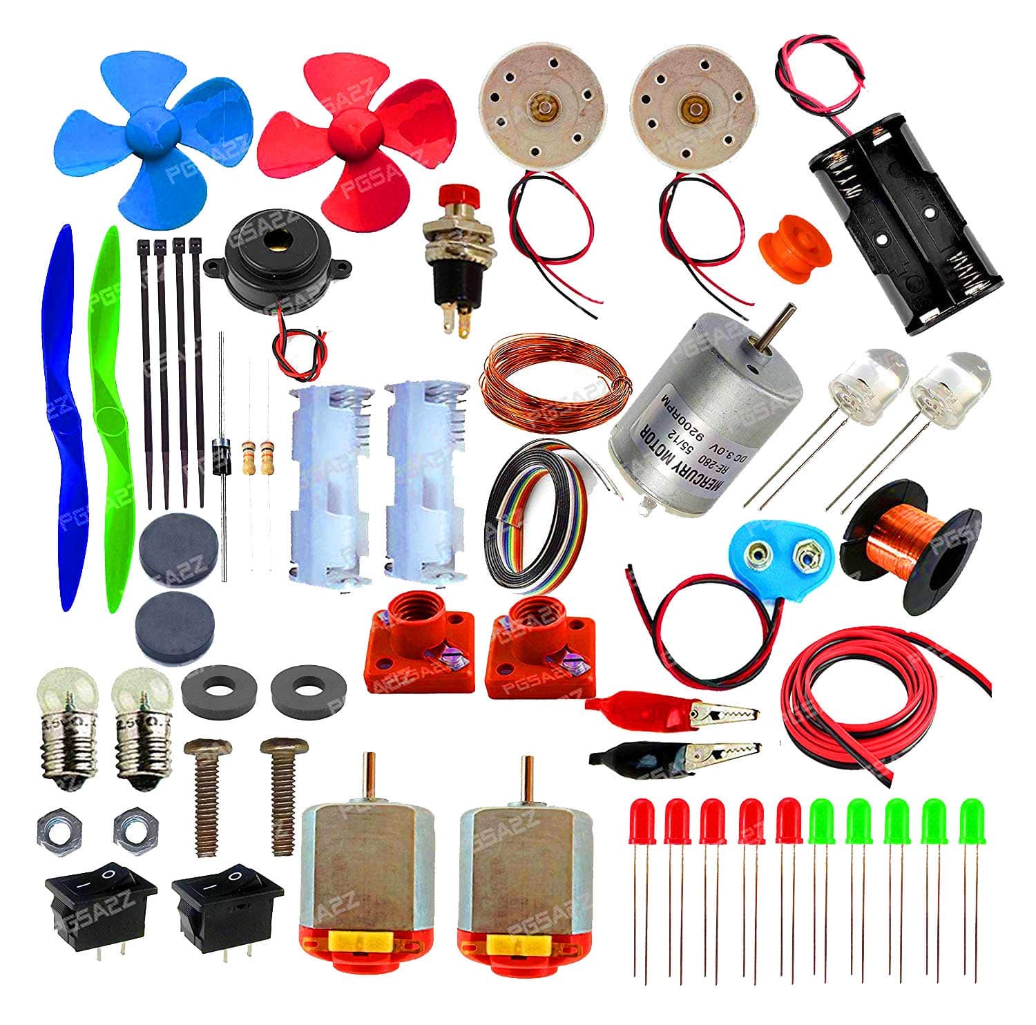 Brain Experimental Activity Kit 65 Items in A Kit Items Loose Parts Materials Science Project Kit.(Multi Color)