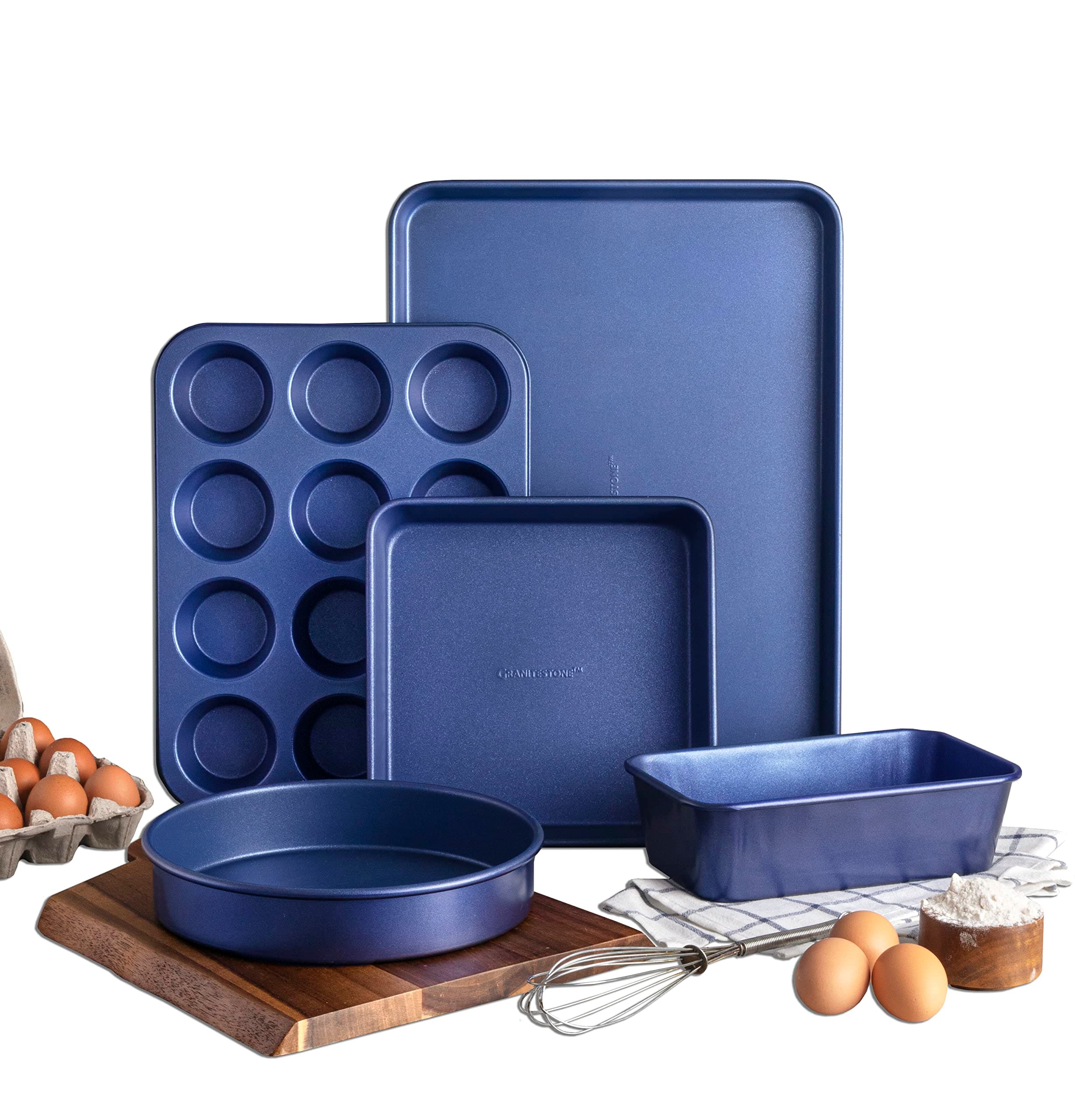 Granite Stone Diamond Granite Stone Granitestone Blue, 5 Piece Bakeware Set