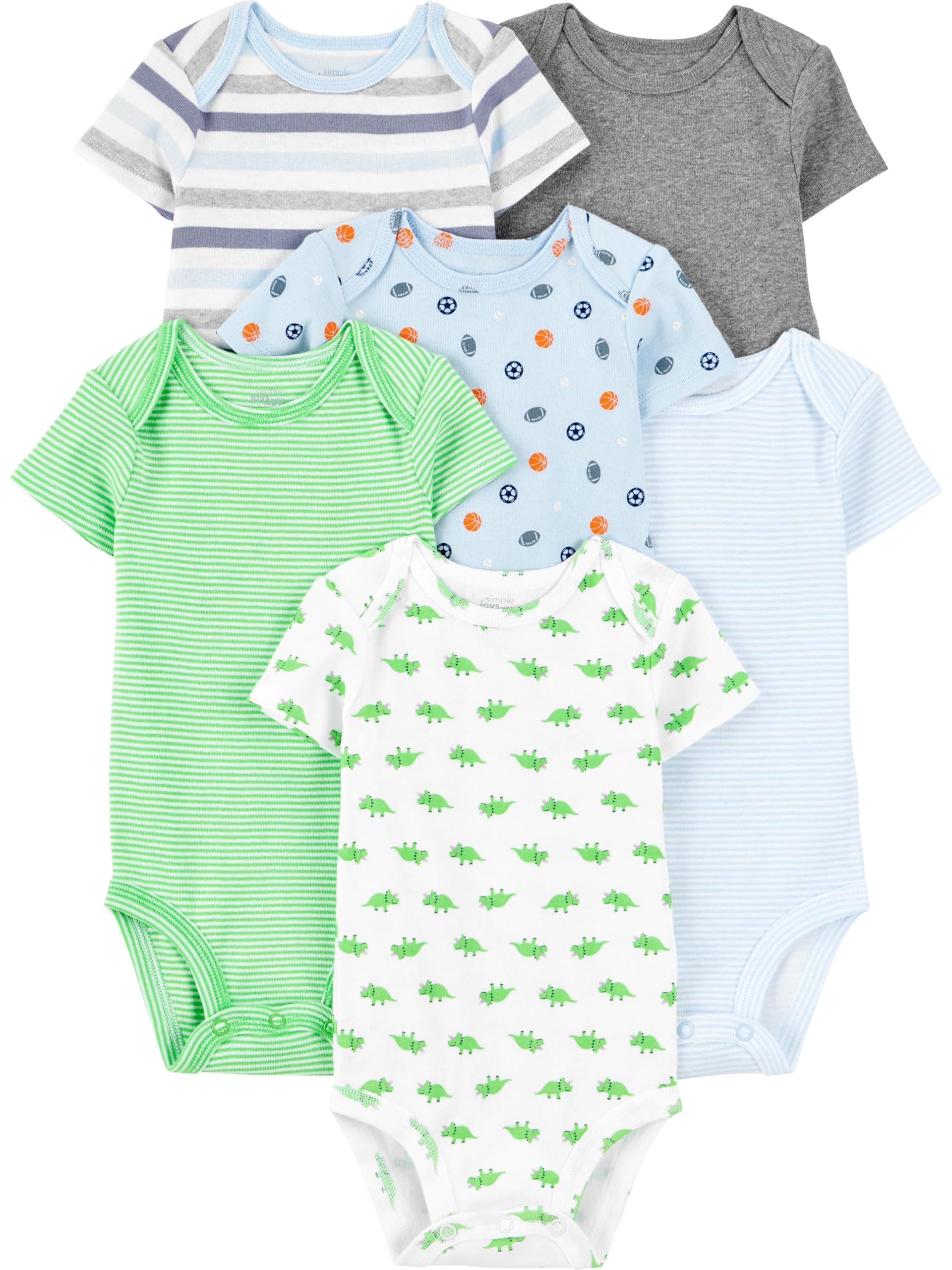 Baby-Boys 6-Pack Short-Sleeve Bodysuit