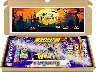 Halloween Trick or Treat Selection Box Chocolate Hamper | Letter Box Gift | 10 Fullsize Dairy Milk Chocolate bars | Ideal Halloween Party Gifts