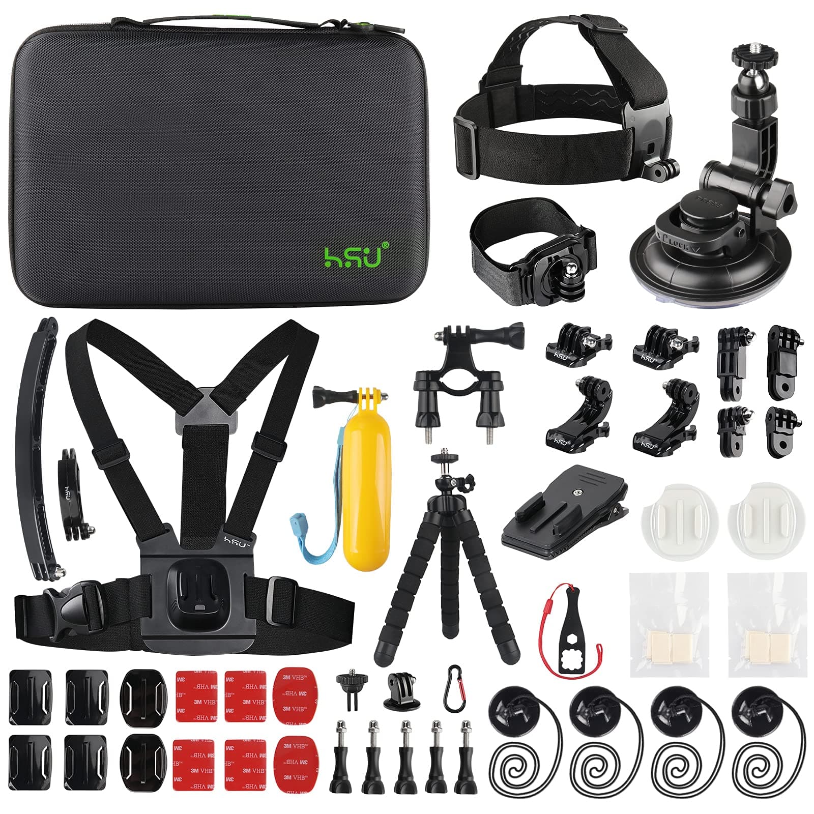 60-in-1 Accessory Bundle Kit for GoPro Hero 12 11 10 9 8 7 6 5 4 3, Gopro Max, DJI OSMO Action, AKASO Campark SJCAM and Other Action Cameras