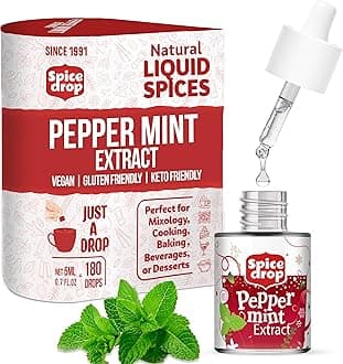 Spice Drop Peppermint Extract - Up to 180 Drops Per Bottle | Tea, Coffee, Cooking, Baking, Dessert | Rich In Quality And Aroma | No Added Color or Preservative | Vegan (0.17oz, Pack of 1)