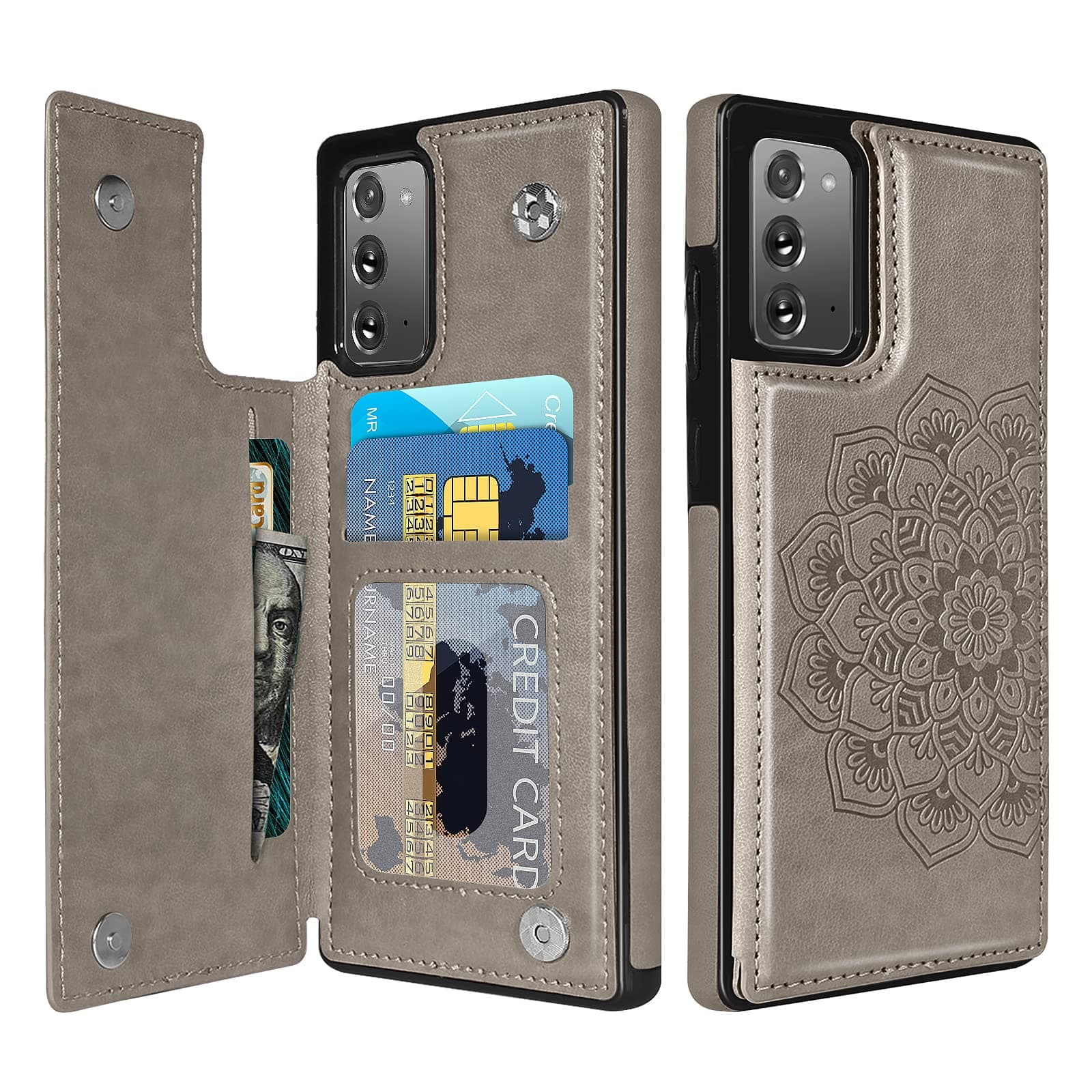 BENTOBEN Wallet Case for Samsung Galaxy Note 20 5G, PU Leather Heavy Duty Rugged Shockproof Protective Cases with Card Slots Cash Holder Phone Case for Samsung Galaxy Note 20 6.7" 2020 -Gray