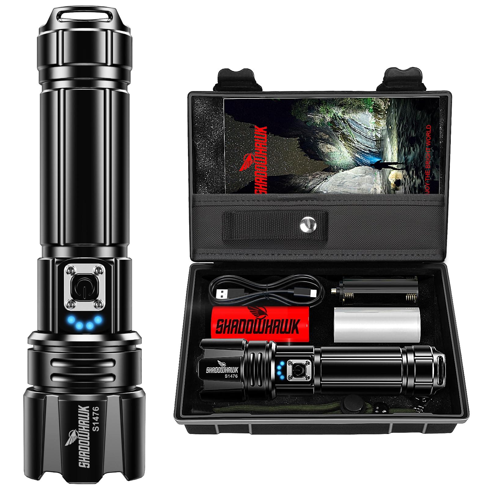 Flash Light Led Torch, 20000 Lumens Flashlight Bright Light Torch, XHP70.2 Hand Torch Light Rechargeable USB Tactical, Waterproof Portable Torch Light for Trekking Hunting Emergency