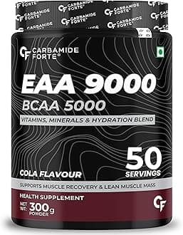 Eaa Supplement For Men & Women With Hydration Blend & Vitamins | Eaa intra workout Supplement With Bcaa 5000Mg - Cola Flavour - 50 Servings - Powder 300G