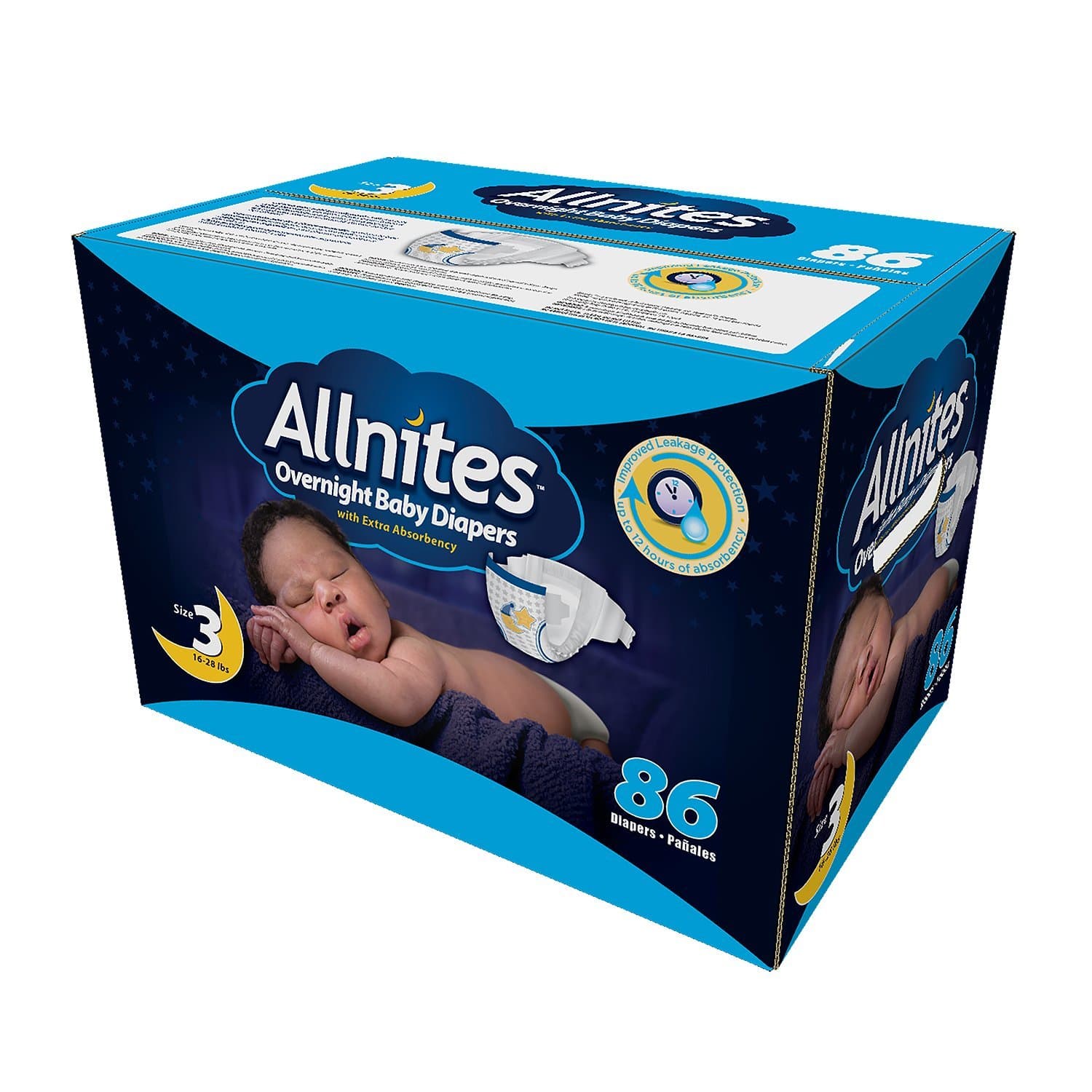 Overnight Baby Diapers (Size 3, 86-Count)