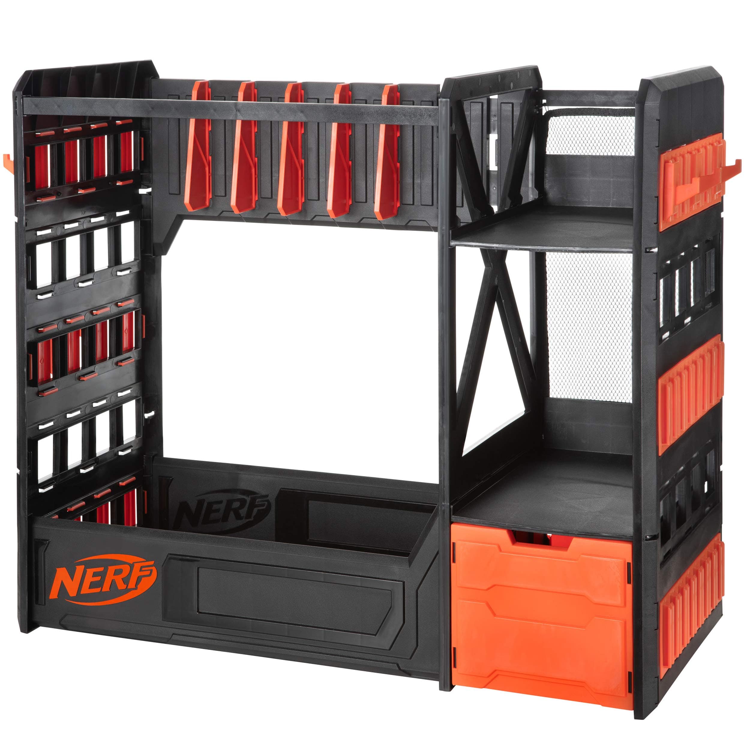 Elite Blaster Rack - Storage for up to Six Blasters, Including Shelving and Drawers Accessories, Orange and Black - Amazon Exclusive