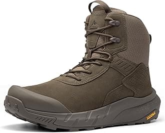 Men's Waterproof Military Tactical Hiking Work Boots Leather Motorcycle Combat Lightweight Non-Slip Boots for Men 8 Inches