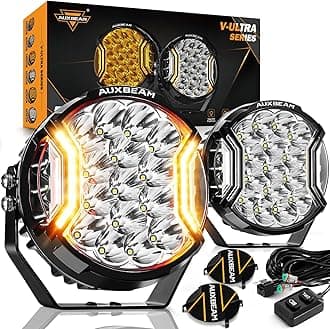 V-Ultra Series 7 Inch Round LED Pods, Amber DRL Light Bar, 270 Degree Side Shooter, 226W 26800LM Offroad Spot Lights with Covers, for Pickup Truck Jeep ATV UTV SUV, Pair