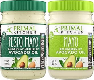 Primal Kitchen Mayo made with Avocado Oil and Cage-Free Eggs Variety Pack, Original & Pesto, 12 Ounces, Pack of 2
