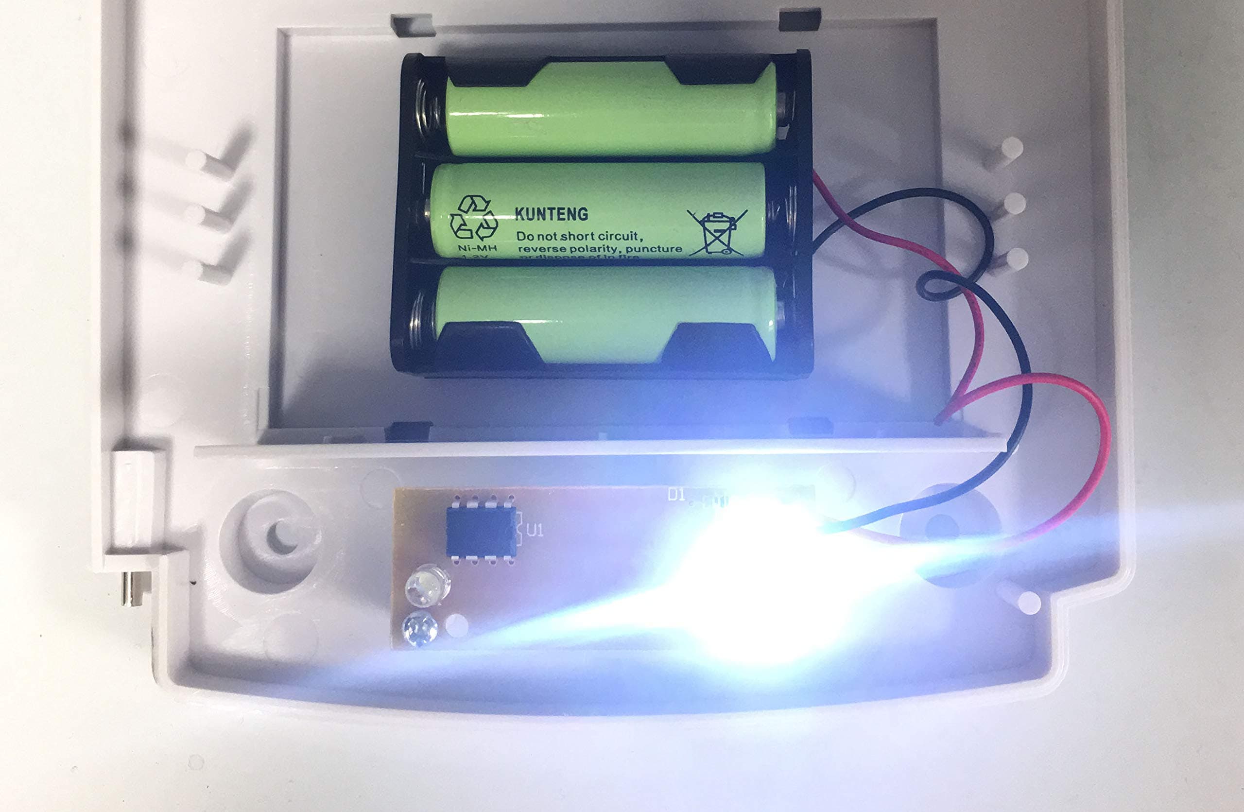 Blue Flasher LED PCB with Battery Box for Dummy Alarm Siren Security Bell Flash Box (Blue)