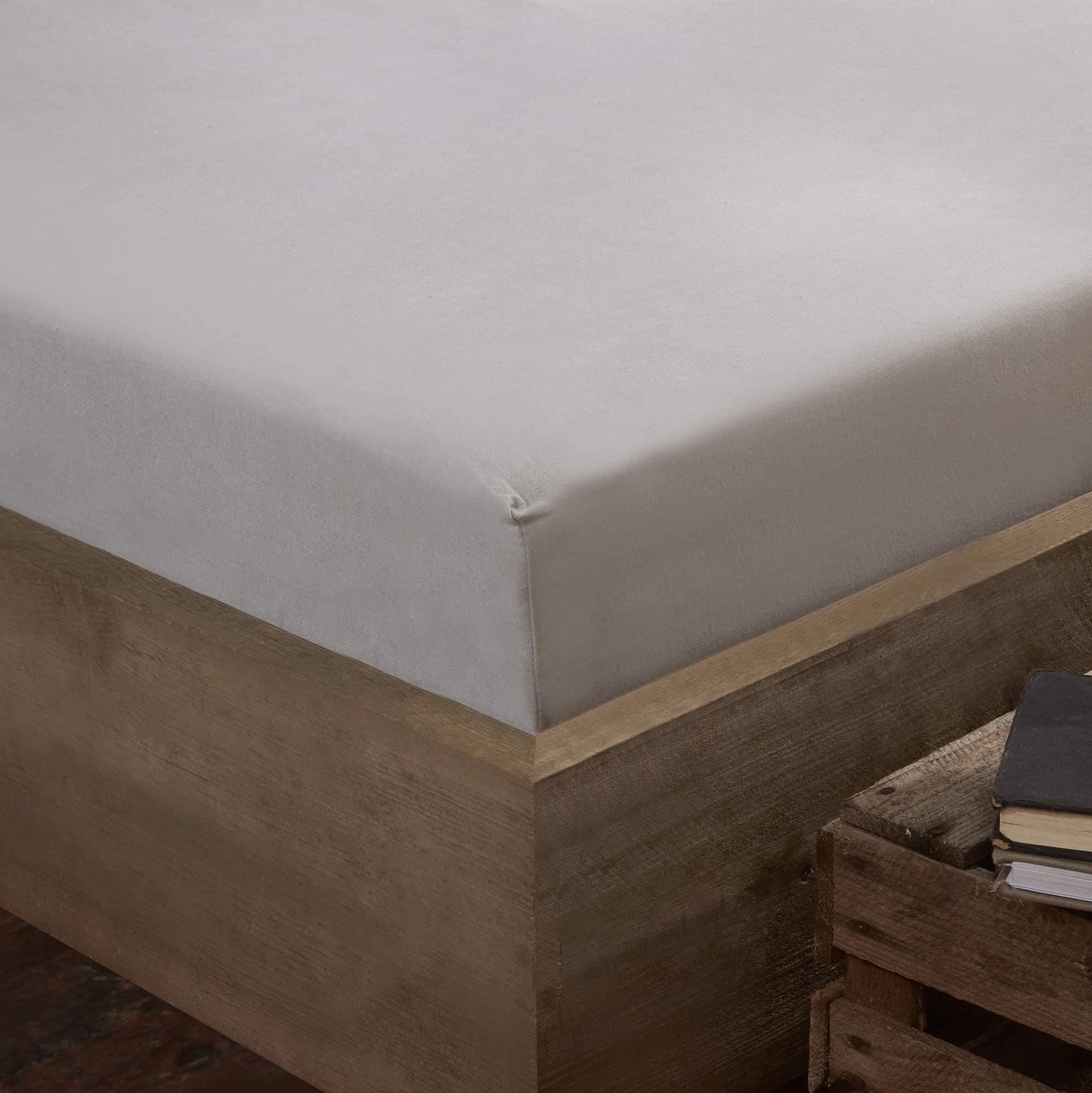 Sanctuary 100% Brushed Cotton Fitted Bed Sheet, Grey, King