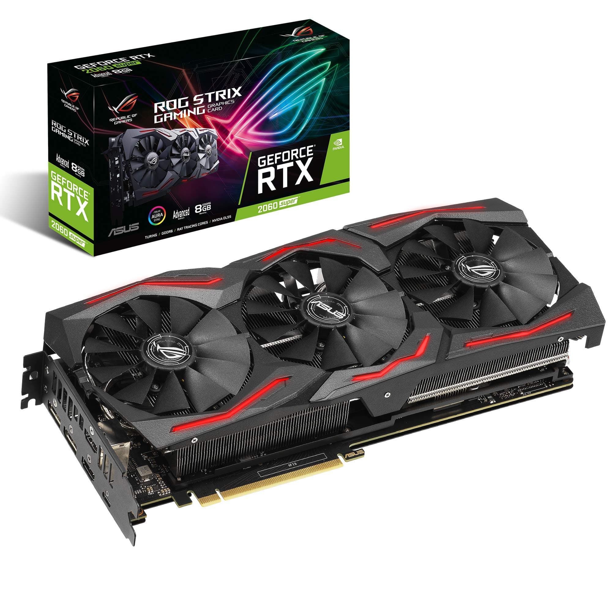 ASUS ROG Strix GeForce RTX 2060 SUPER Advanced 8 GB GDDR6 with Powerful Cooling for Higher Refresh Rates and A Super Performance Boost with AURA RGB lighting ROG-STRIX-RTX2060S-A8G-GAMING