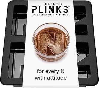 DRINKSPLINKS Letter N Personalized Ice Cubes Mold With Initials. Custom Ice Cube Trays are Thoughtful Customized Gifts, Fun Cocktail Accessories, Monogram Whiskey and Bourbon Gifts for Men and Women