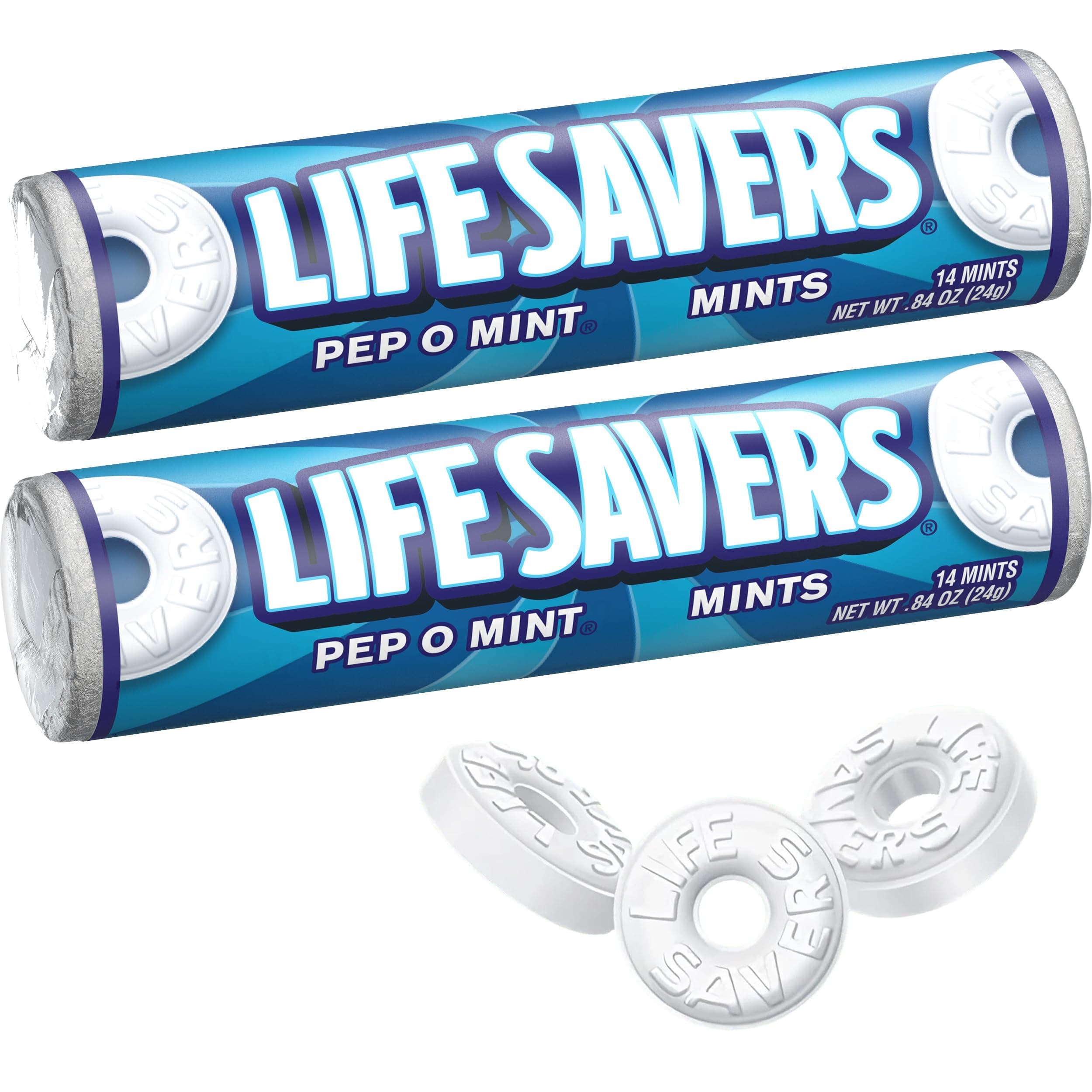 Life Savers Pep-O-Mint Rolls, 0.84 Ounce (Pack of 2), Peppermint Breath Mints