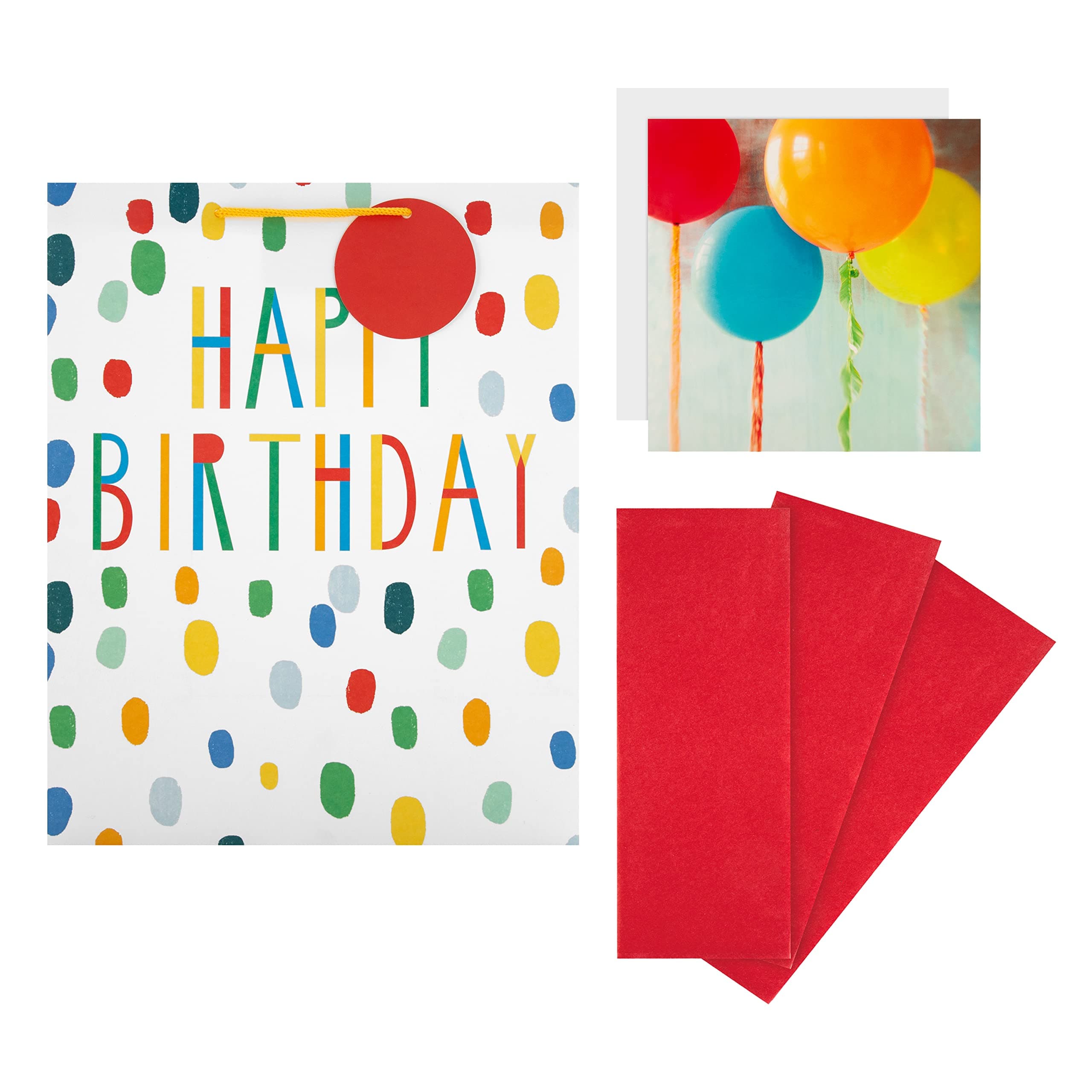 Hallmark Birthday Gift Bag, Gift Wrap and Card Bundle - 1 Large Gift Bag, 3 Tissue Paper Sheets and 1 'Gallery' Card in 3 Themed Designs
