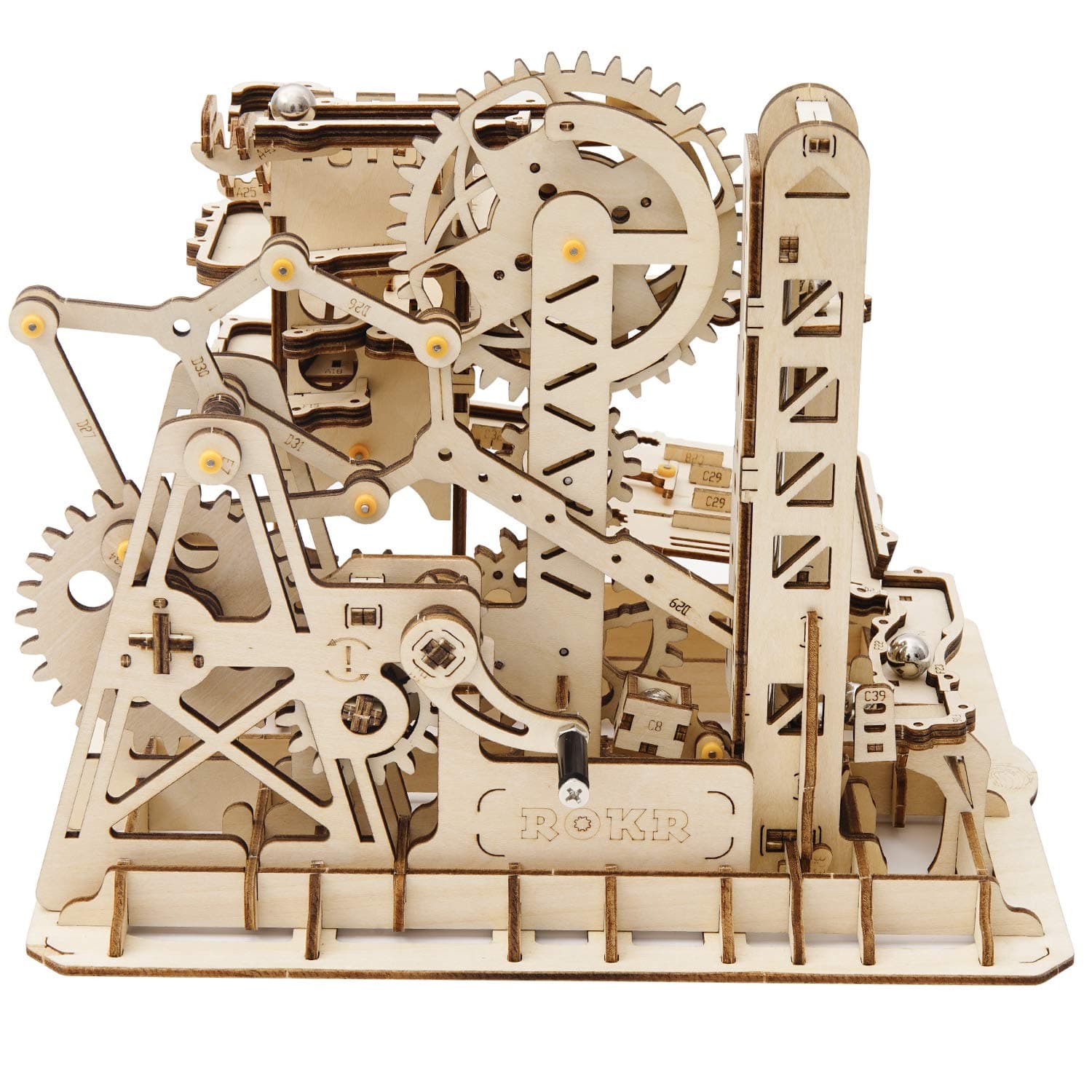 ROKR Mechanical Gears DIY Building Kit Mechanical Model Construction Kit with Balls for Teens and Adults Tower Coaster