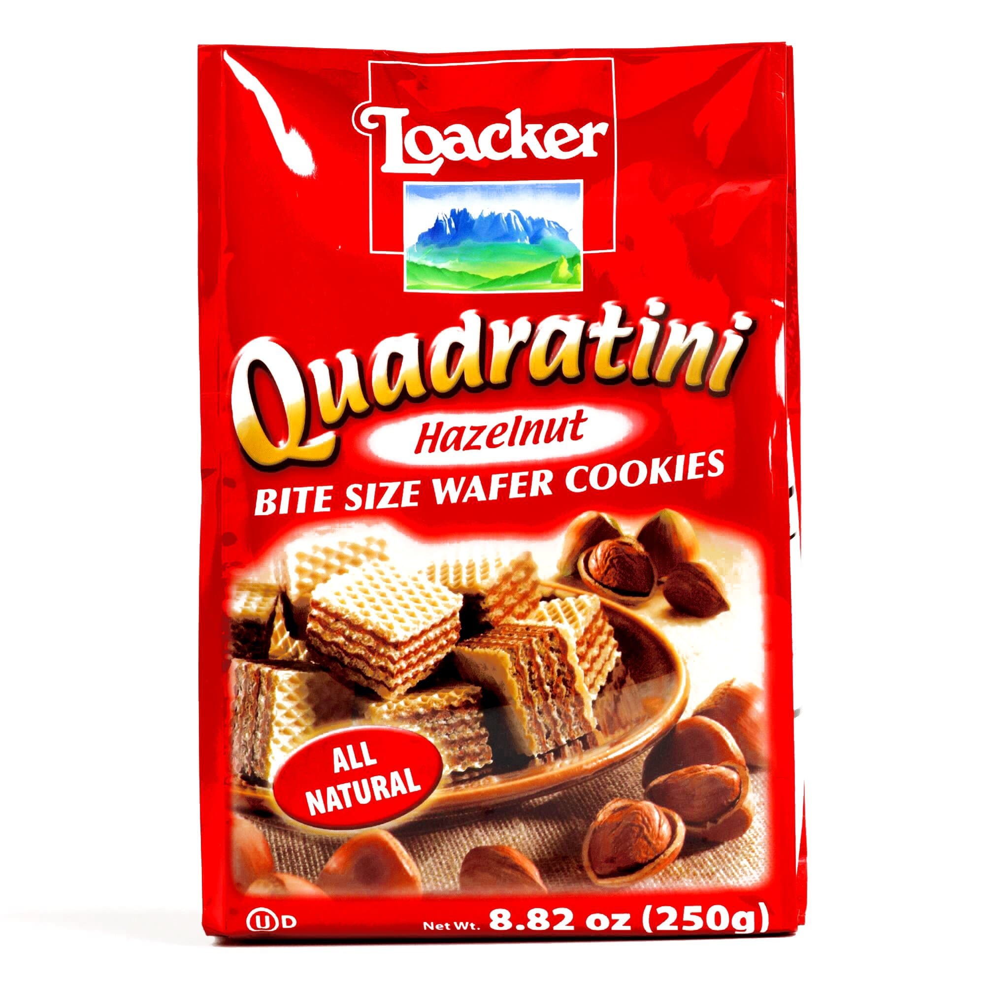 Loacker Quadratini Hazelnut Wafers 8.8 oz each (3 Items Per Order)