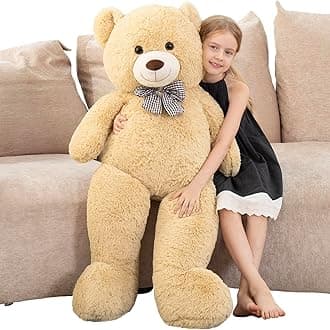 MorisMos Giant Teddy Bear 4 Feet, Cute Big Huge Teddy Bear Plush 47inch Stuffed Animal, Classic Girlfriend Boyfriend Birthday Gift Baby Shower Decorations, Brown