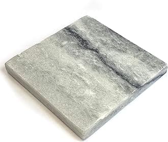 TULLUN Personalized Memorial Grey Marble Natural Stone Plaque for Pet Cat Dog Frame Paw Grave Marker - Red Heart - Size | 4" x 4" or 10 x 10 cm|