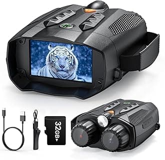 Night Vision Goggles - 4K Night Vision Binoculars with 875 Yards Range,48MP,3 Inch Display,10X Digital Zoom,7-Level IR,32GB Card,5000mAh Battery,Gift&Cool Gadgets for Hunting