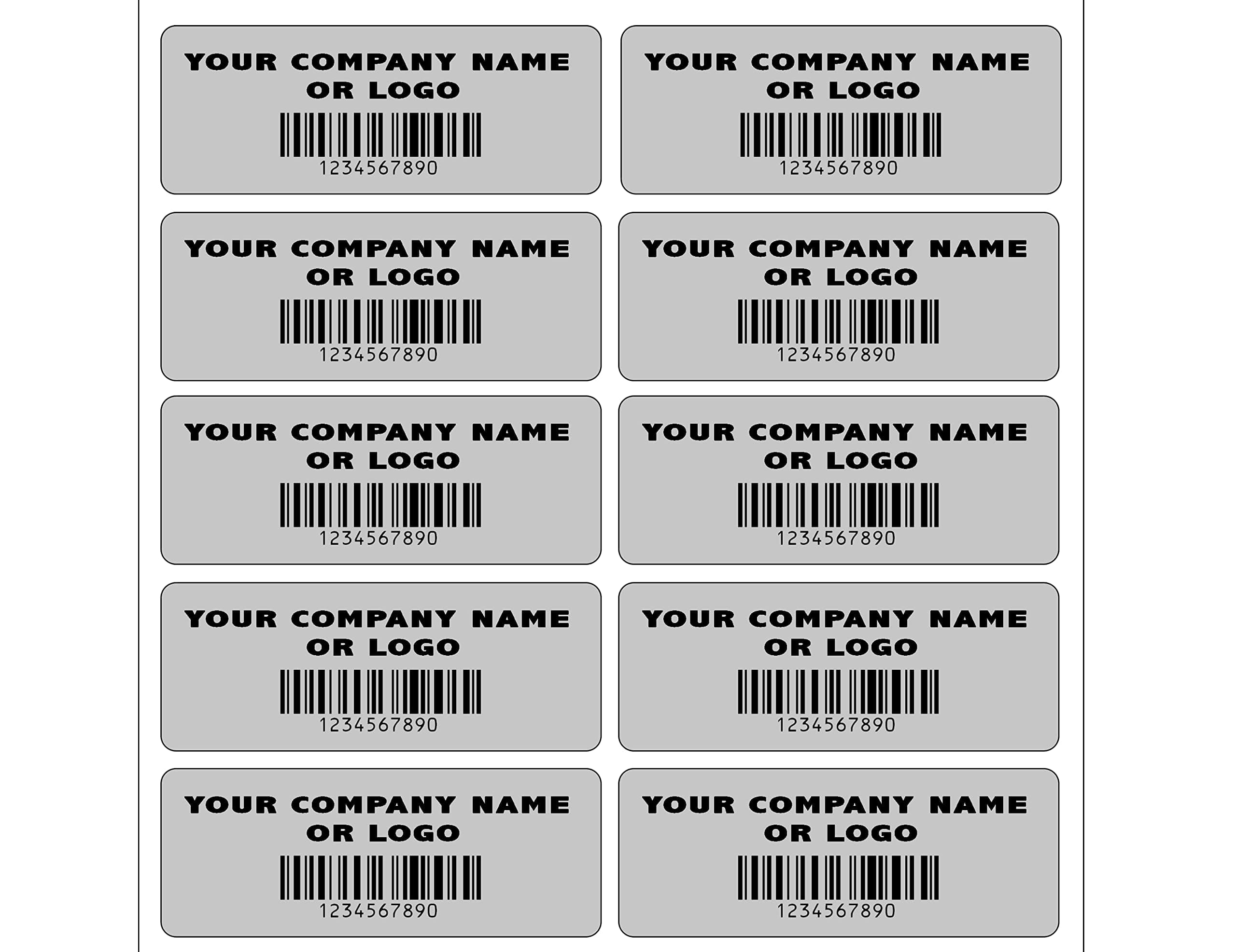 500 Silver Matte Asset Identification ID Labels 1.5" x 0.6" (38mm x 15mm), Custom Print.