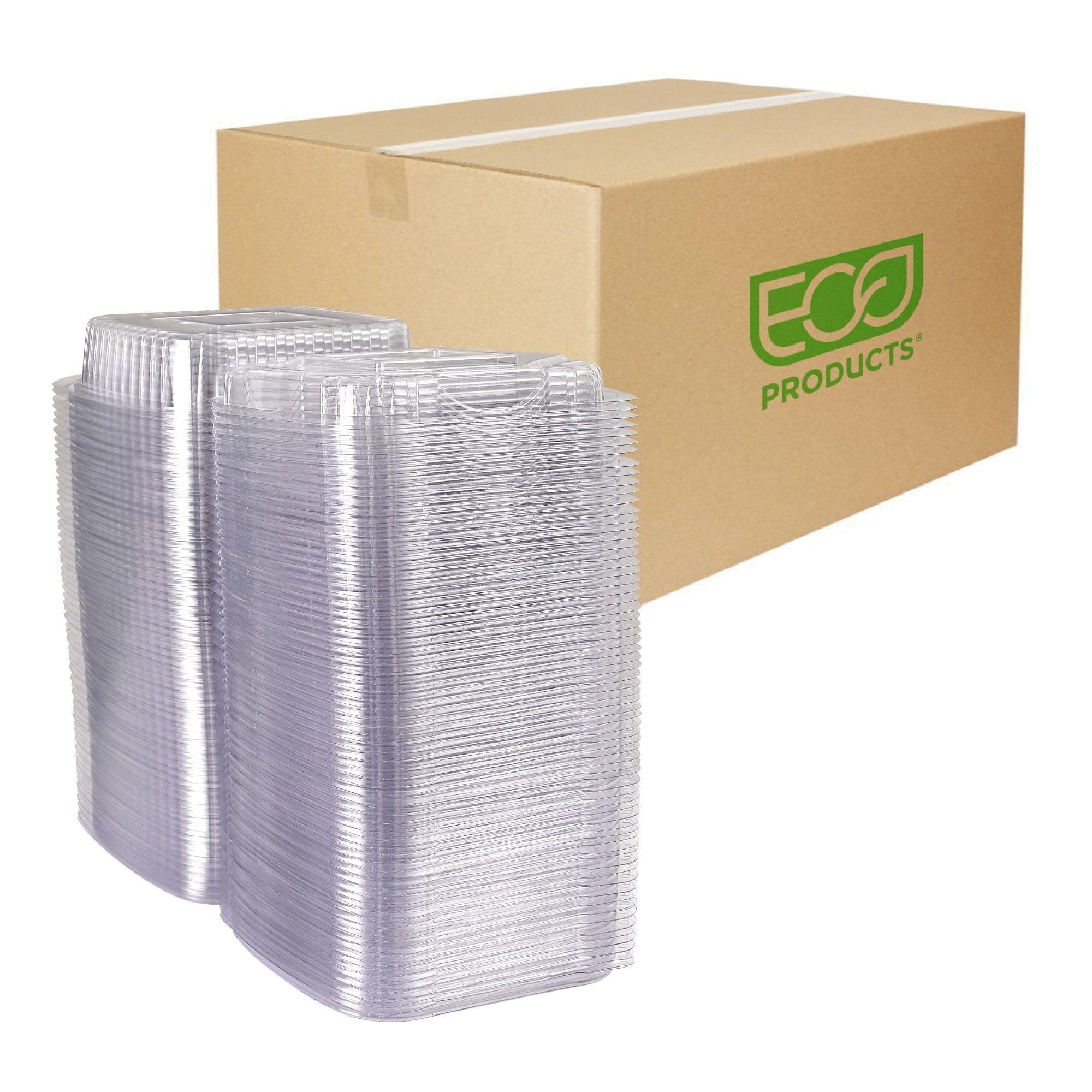 Eco-Products Compostable 8" Clear PLA Plastic Clamshell To Go Containers, Case of 160, Meal Prep Box, Take Out Box With Lid, PLA Is a Renewable Material Made from Plants, ASTM Compliant, BPI-Certified