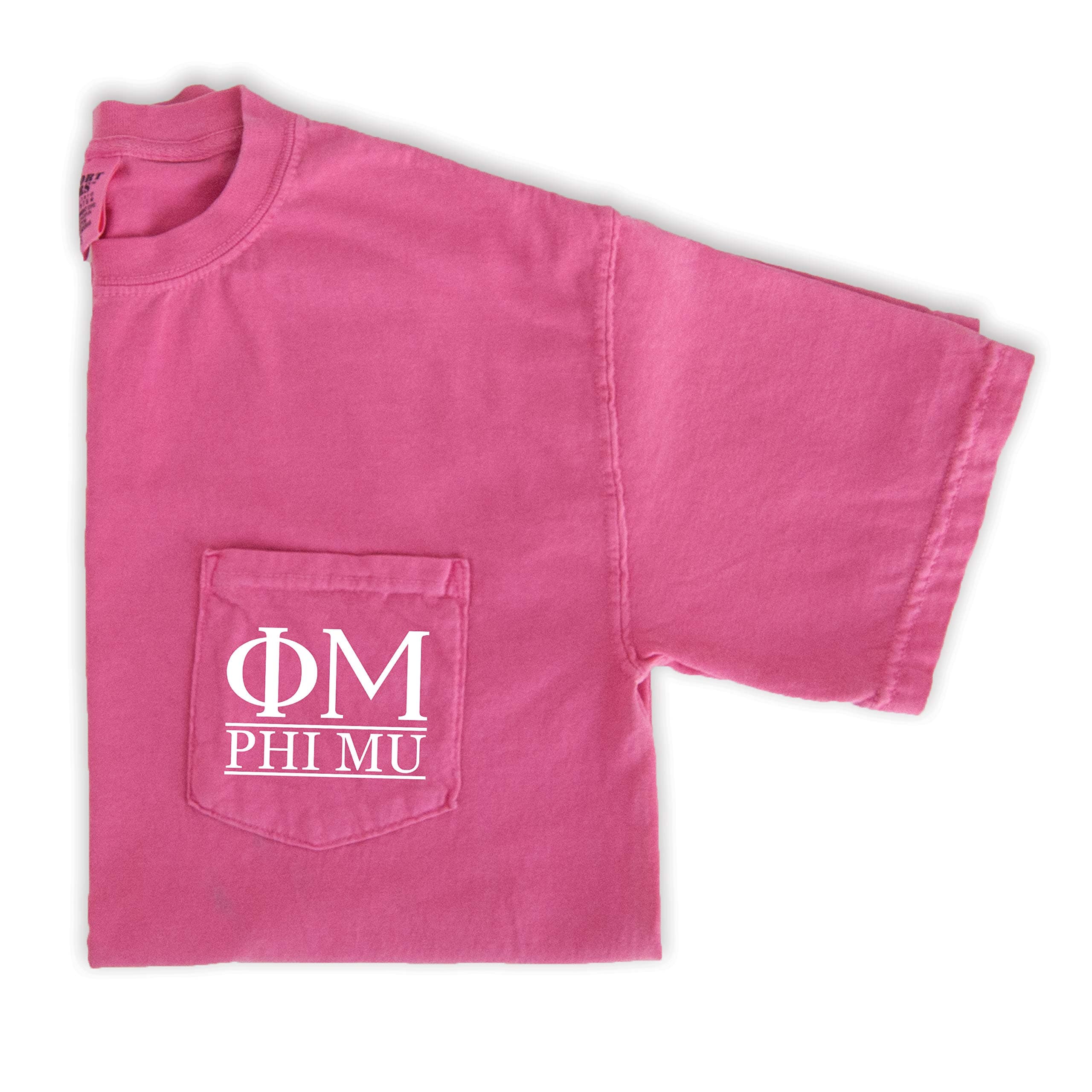 Phi Mu Block Letters Pocket T-Shirt