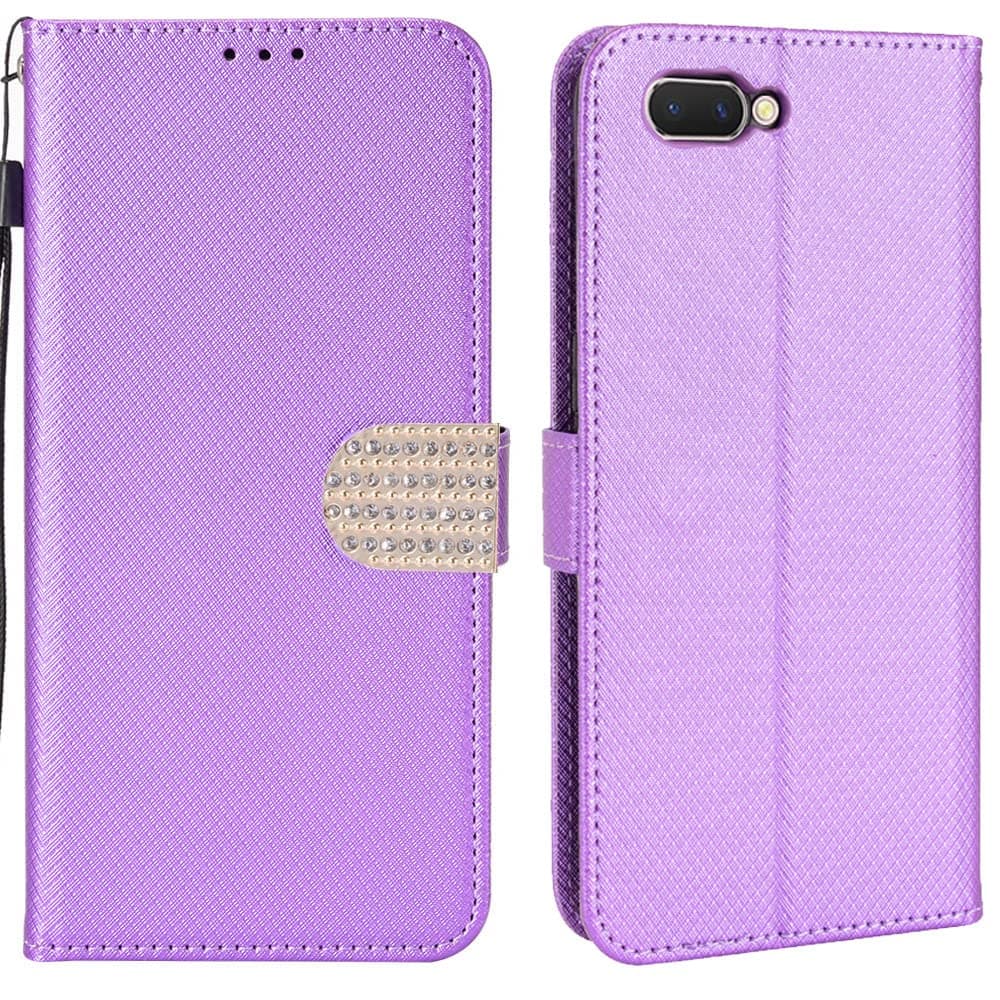 Xifanzi Wallet PU Leather Case for iPhone 6S iPhone 6 Purple Glitter Sparkly Flip Case Cute White Butterfly Design Folio Stand Protective Cell Phone Cases for Apple iPhone 6S/iPhone 6 (4.7")