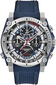 Bulova Men's Icon High Precision Quartz Chronograph Watch, Curved Mineral Crystal