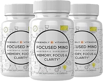 Focused Mind – Daily Brain Supplement for Memory and Focus Support | Nootropic for Concentration, Mental Clarity, and Brain Energy | Cognitive Supplement for Work, School, or Everyday Demands