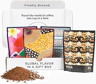 World of Coffee Discovery Set - Gourmet Coffee Gift Sampler - 4-Pack Variety Box of the World’s Best Single Origin Coffees - Freshly Ground Coffee