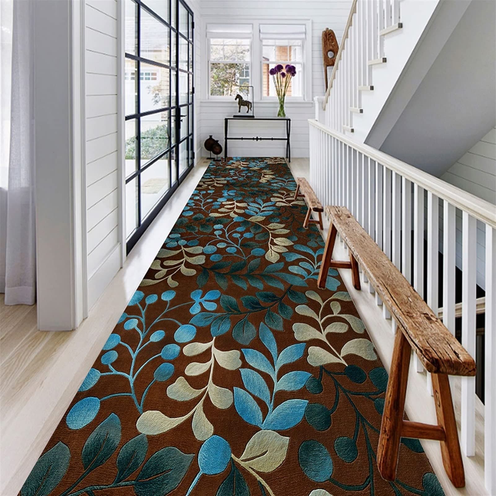 BaiWAng Carpet Runner Custom Long Runner Area Rug Moroccan Boho Distressed Non- Shedding Living Room Bedroom Runner For Home Office Kitchen Can Be Cut, 2 Colors (Color : A, Size : 1.1x2m)