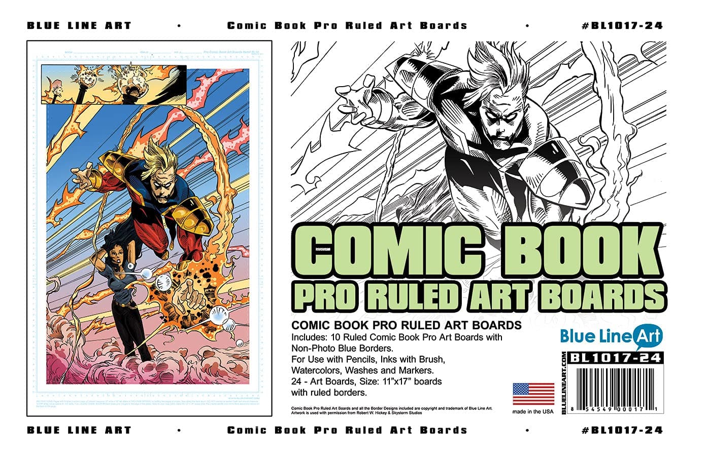 Ruled Pro Comic Book Art Boards 11x17