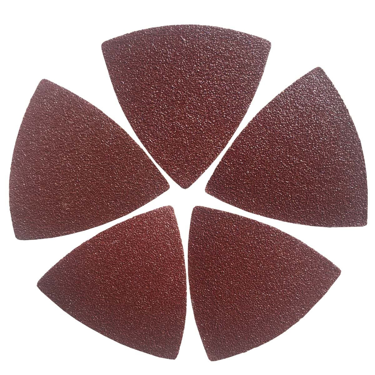 60 Pcs 80 Grits 3-1/8 Inch 80mm Triangle Oscillating Tool Sanding Paper for Wood Sanding XG802080