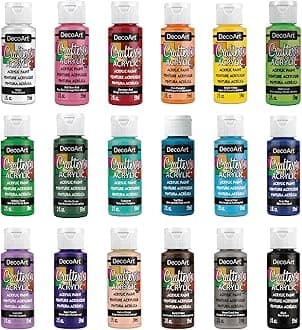DecoArt Crafter’s Acrylic Paint Set, 18 (2 fl oz/59 ml) Assorted Matte Finish Colors, DIY Arts And Crafts Acrylic Paint, 36 Fl Oz(Pack of 1)