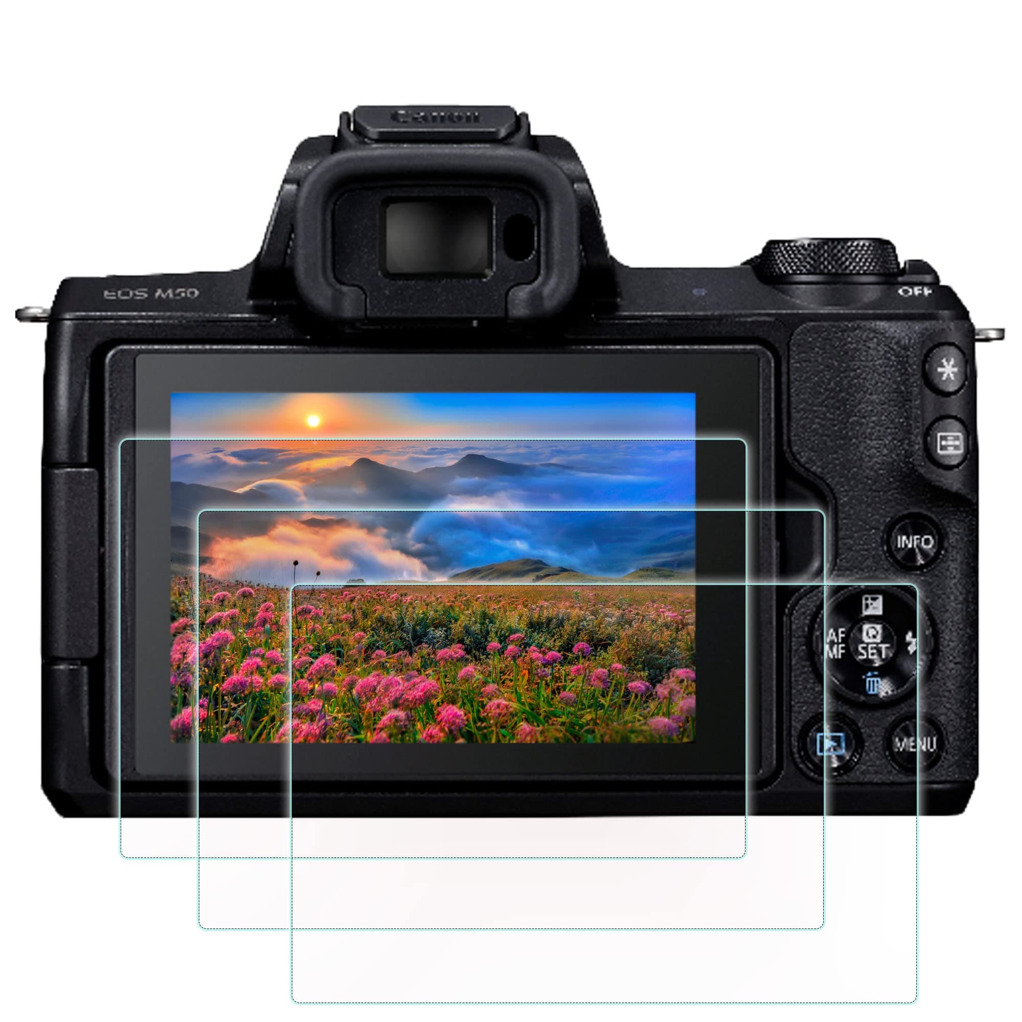 ZLMCscreen protector for Canon EOS M50 Mark II, 0.3mm 9H hardness scratch resistant tempered glass screen protector, compatible with Canon EOS M50 M50 Mark ii [3Pack]