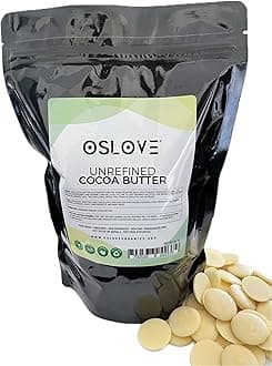 Organic Cocoa Butter FOOD GRADE 1 LB by Oslove Organics - Raw, Non-Deodorized, Unrefined, Hand packed - Best Cocoa Butter for DIY body butter and delicous Home-made Chocolate, Allergen Free Personal Care